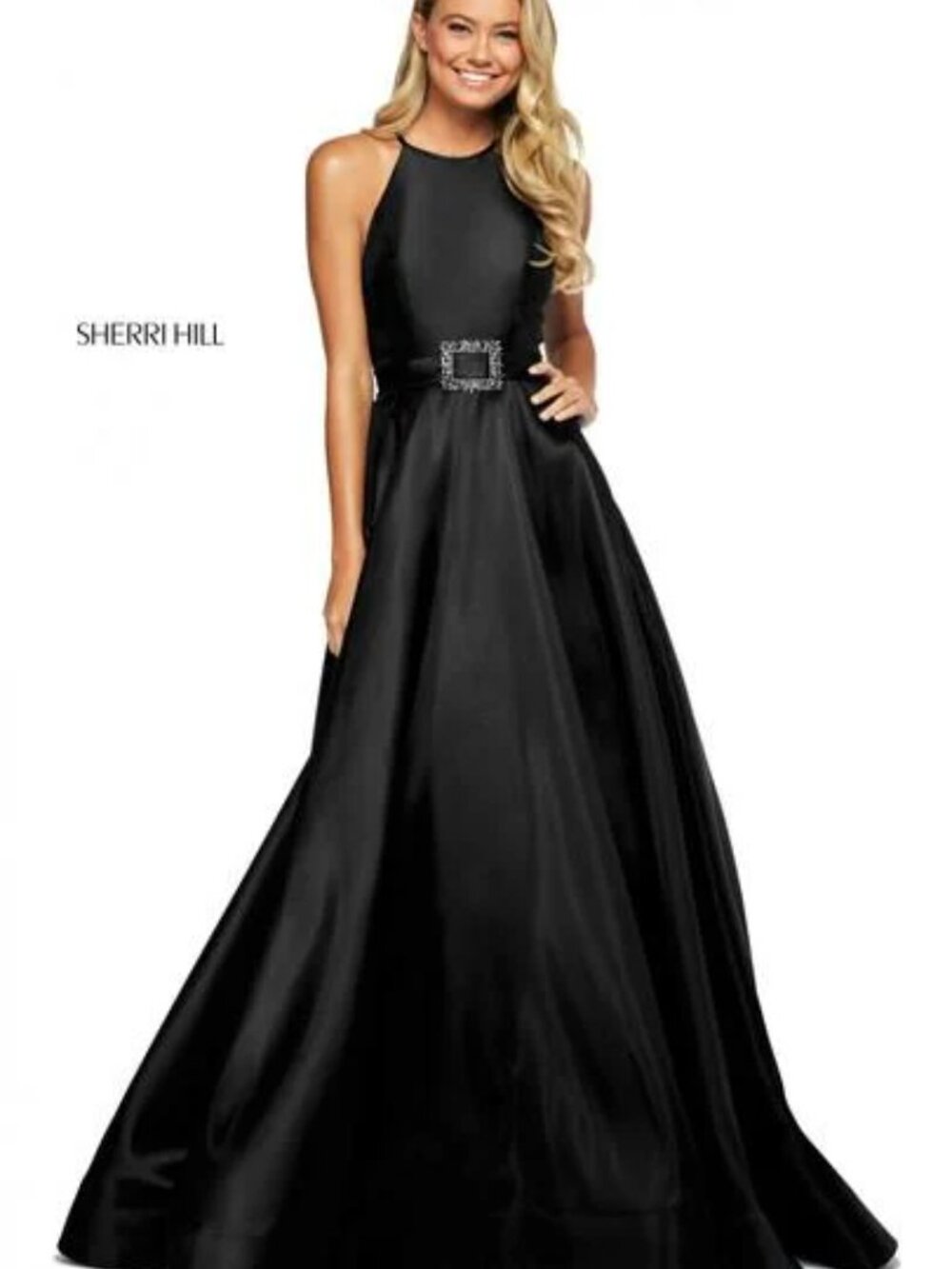 SHERRI HILL BLACK PROM DRESS FORMAL PAGEANT GOWN SZ 0 53659 - Picture 9 of 9